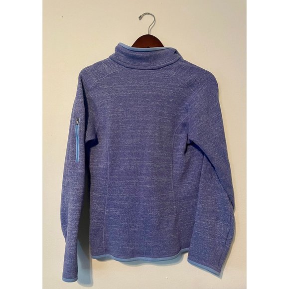 Patagonia Size L Periwinkle Blue Heathered 1/4 Zip Fleece Pullover Sweater - Picture 2 of 4